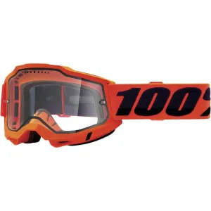 100% Accuri 2 Enduro MTB Goggles - Neon Orange - Clear