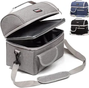 10L!10L!10L!2 Compartment Lunch Box,2 Deck/Dual Compartment/2 Compartments/Double Deck Insulated Lunch Bag Box,Lunch Box for Men/Women,Lunch Bag for Women/Men,Reusable Bag
