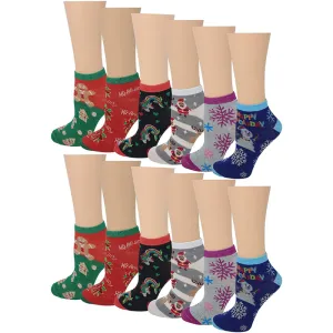 12 Pair Pack Women's Low Cut Colorful Festive Ankle Socks