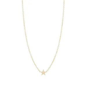 14K GOLD ITTY BITTY PAVE STAR NECKLACE