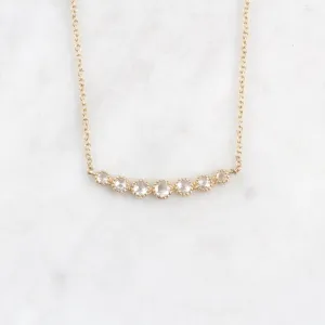 14k Yellow Gold & Graduated Rose Cut Diamond Bar