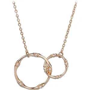 18K Real Gold Plated Interlocking Infinity Circle Silver Necklaces for Women