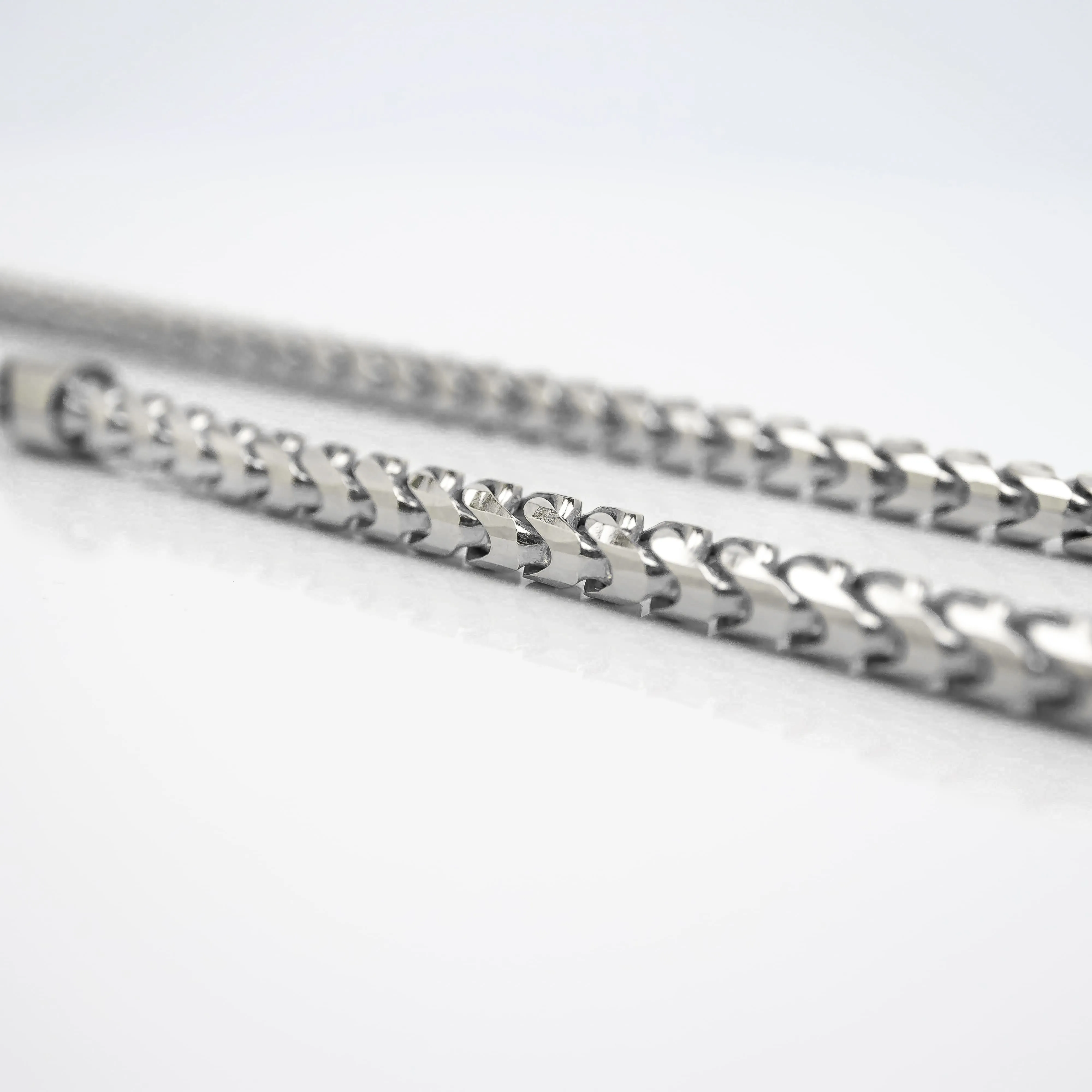 1.8mm-6.5mm Diamond Cut Franco Chain - Solid White Gold
