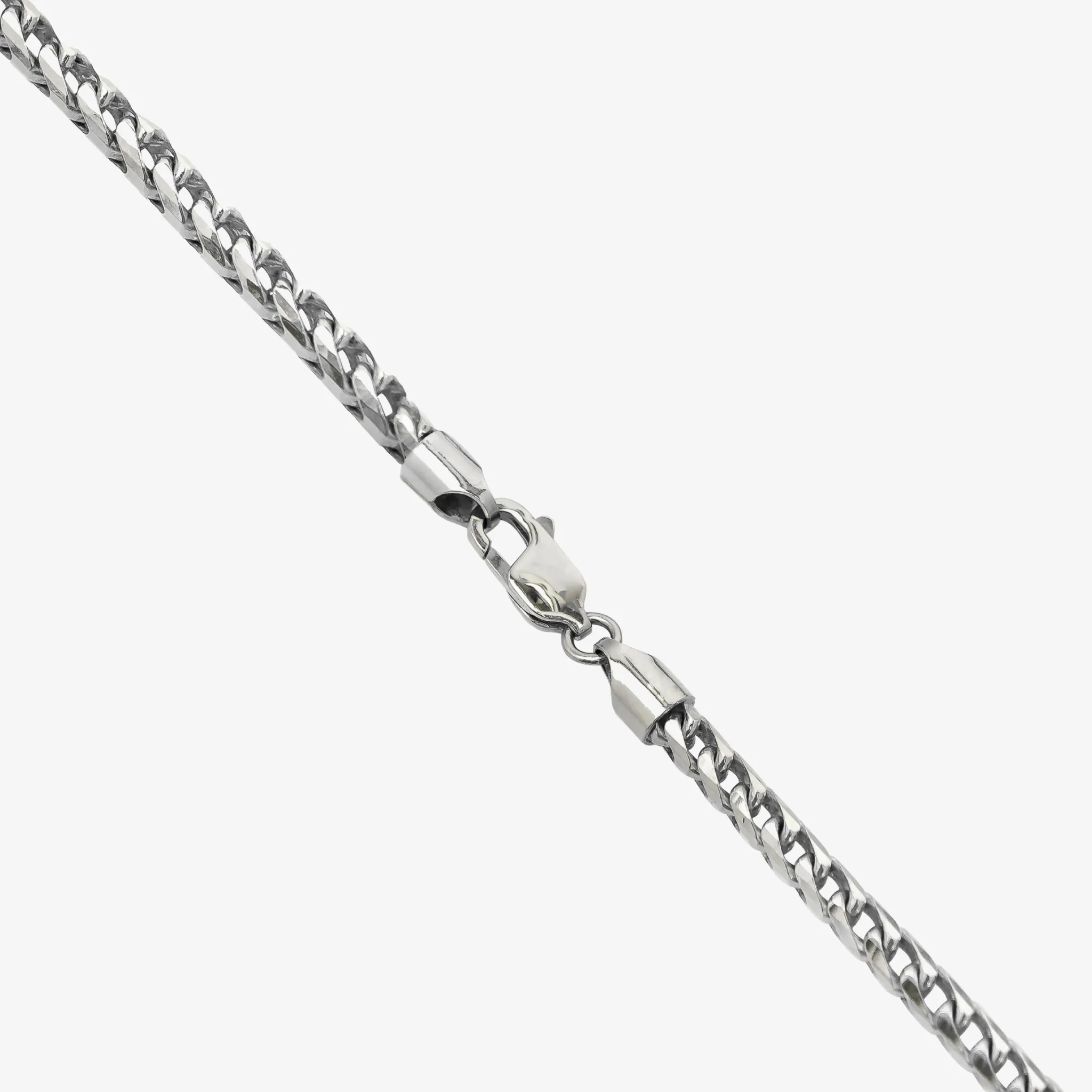 1.8mm-6.5mm Diamond Cut Franco Chain - Solid White Gold