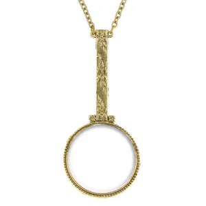 1928 Jewelry Floral Handle Acrylic Magnifier Pendant Necklace 28" - Magnification Power: 2X