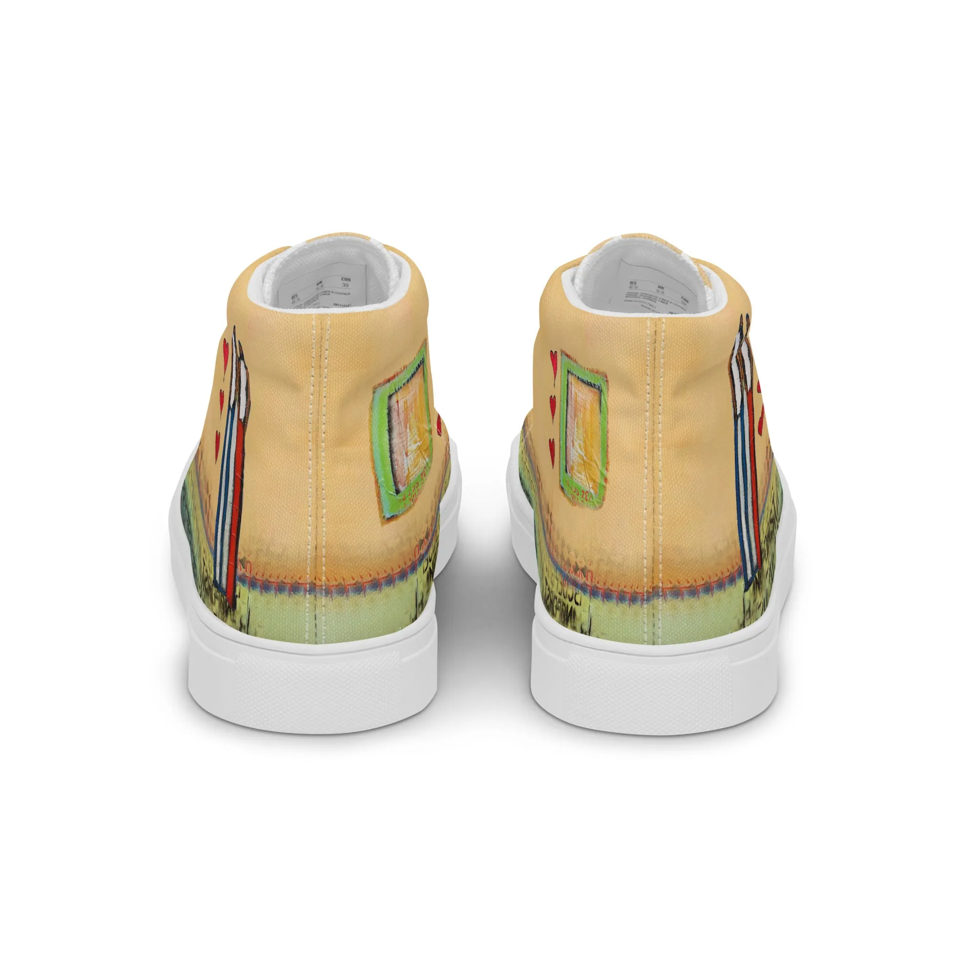 3 of hearts Women’s high top canvas shoes