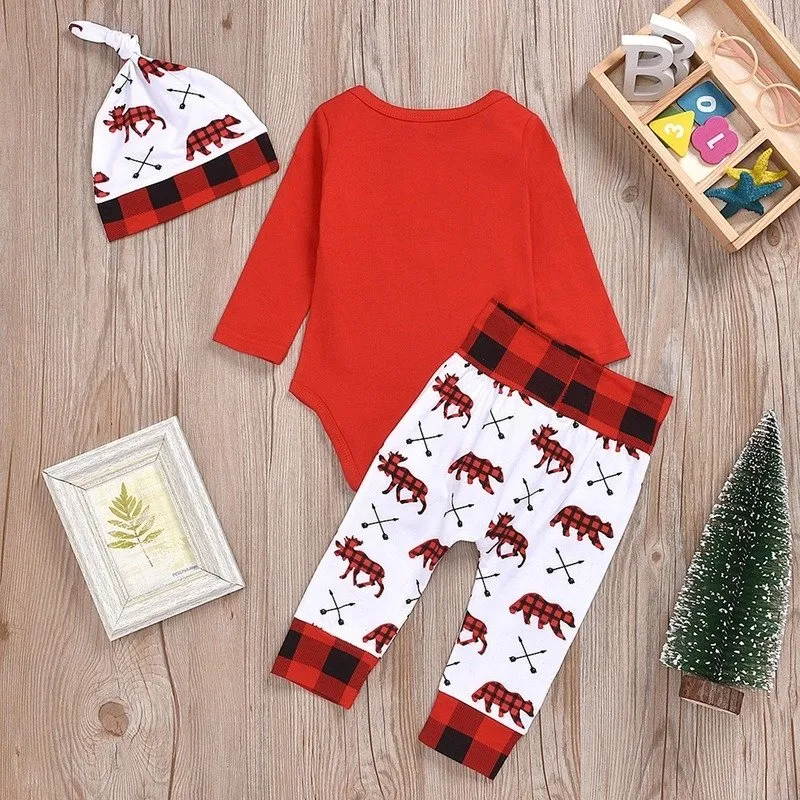 3-Piece Baby "My 1st Christmas" Onesie Matching Set