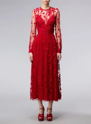 3D Embroidered Tulle Dress