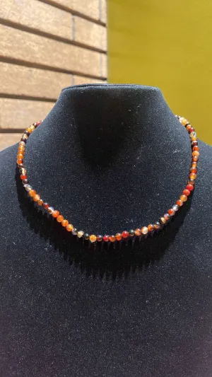 4MM Fire Agate Bead Stretchy Cord Necklace/Bracelet/Anklet