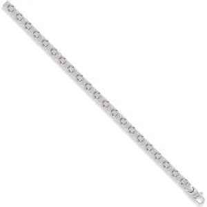 9ct White Gold 6mm 18 Inch Flat Byzantine Necklace 34.0g