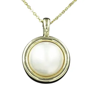 9ct Yellow Gold Mabe Pearl Pendant/Enhancer