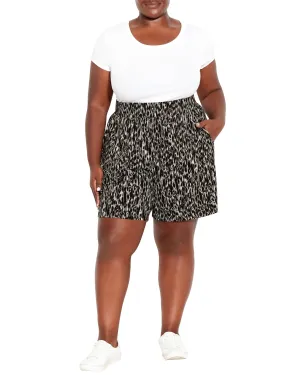 Alisha Printed Knit Short | Black / Light Grey