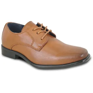 ALLURE MEN Boy AL03KID Dress Shoe Formal Tuxedo for Prom & Wedding and School Uniform COGNAC