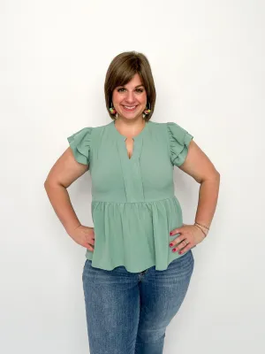 Aloe Peplum Top