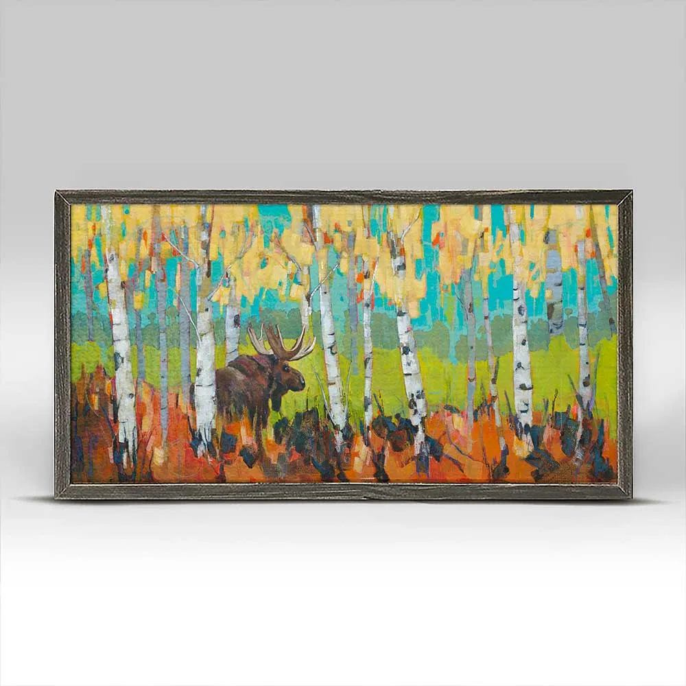 Alone With The Moose Mini Framed Canvas
