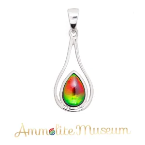 Ammolite Pendant Sterling Silver NAOMI Teardrop Pendant