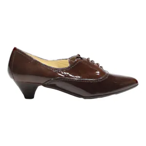ASHLEY BROOKE Heeled Oxford Shoes Brown Leather Womens UK 2