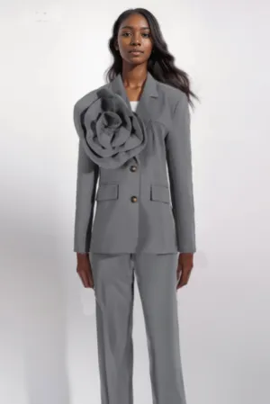 Ashore Shop Womens Modern Two-Piece Pant Suit Sets 3d-Flower Outfit Sets