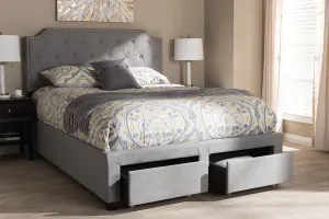 Aubrianne Grey Fabric Upholstered Storage Bed (King)