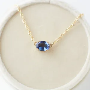 Aurora Necklace - 1.36 Periwinkle Oval Tanzanite