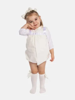 Baby Girl Almera Collection Spanish Romper-Cream
