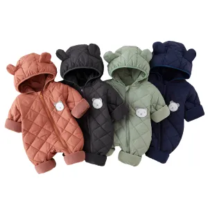 Baby Newborn Jumpsuit Hooded Thicken Winter  Outwear Snowsuit
