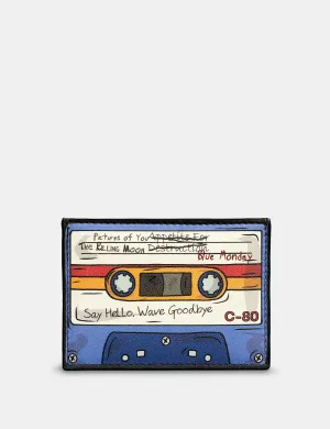 Back to the 80s Blue Leather Card Holder