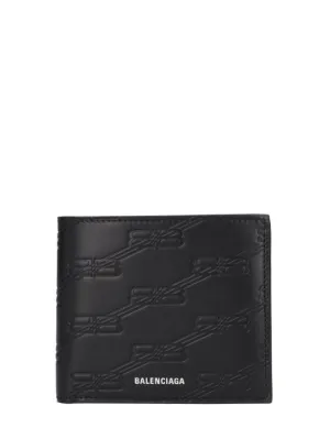 Balenciaga   BB embossed leather wallet 