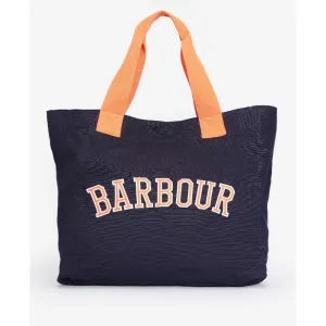 Barbour Logo Holiday Ladies Tote Bag - Navy
