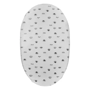 Bassinet Sheet Eyes White/Black