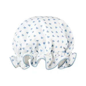 Bath Hat Heart Blue