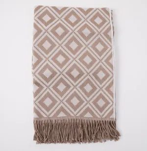 Battisti Diamond Jacquard Wool Throw Blanket