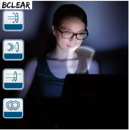 BCLEAR 1.56 Index Aspheric Photochromic Anti-Blue Anti-Glare Myopic Lenses Color Purple