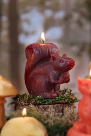 Beeswax Squirrel Candle