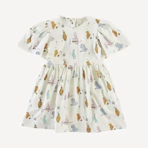bell sleeve dress | coconut pooh   friends | organic cotton jersey