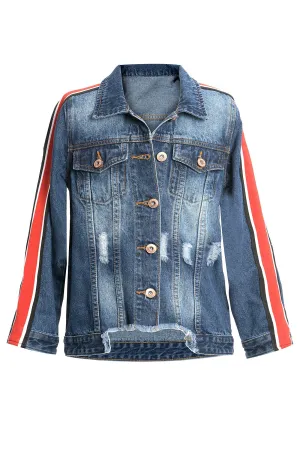 Big Girls Smiley Face Denim Jacket