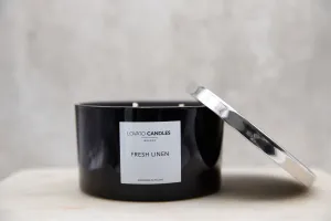 Black 3-Wick Candle - Fresh Linen