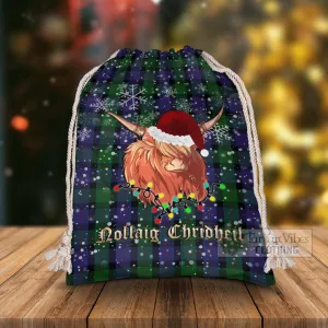 Blair Tartan Christmas Santa's Bag with Highland Cow