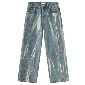 Bleached Lightning Wide-Leg Jeans