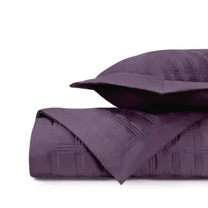 Block Quilted Purple by Home Treasures
