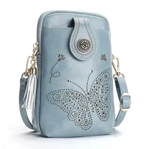 Blue CrossBody Bag-Butterfly