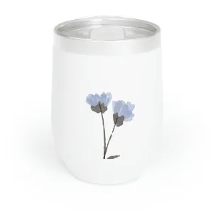 Blue Flowers Chill Wine Tumbler
