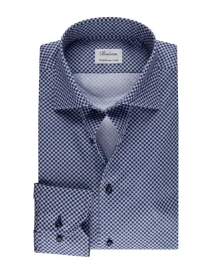 Blue Geometric Pattern Shirt | Slim