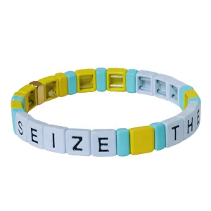 Boho Enamel Tile Bracelet | Seize The Day