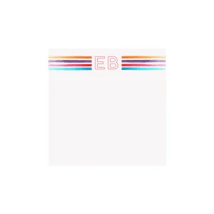 Bold Stripes Initial Notepad- Personalized