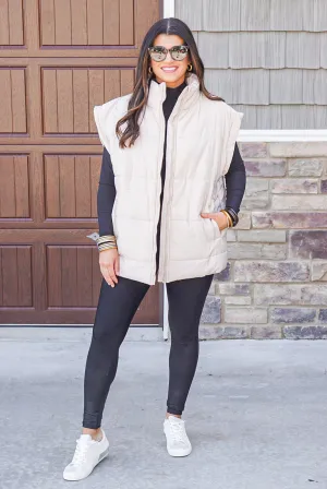 Bonfire Cutie Sand Quilted Vest