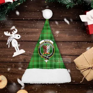 Boyle Tartan Christmas Santa Hats with Family Crest