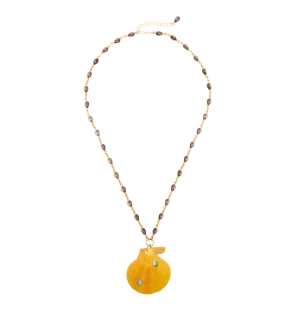 Brinker   Eliza On Holiday Orange Shell Necklace