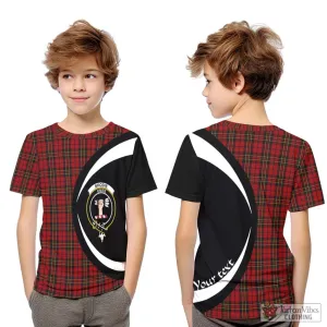 Brodie Tartan Kid T-Shirt with Family Crest Circle Style
