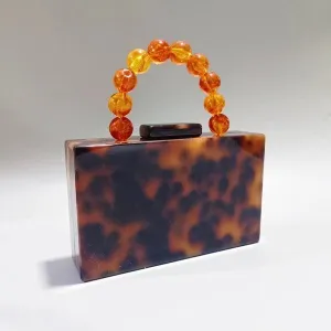 Brown Acrylic Evening Clutch
